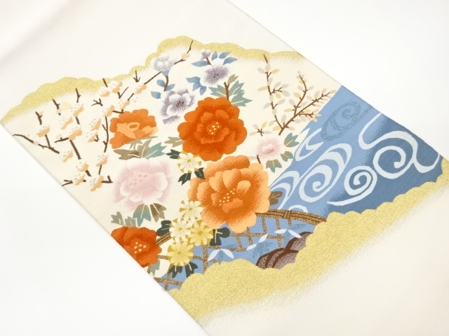 JAPANESE NAGOYA OBI / WOVEN FLOWERS
